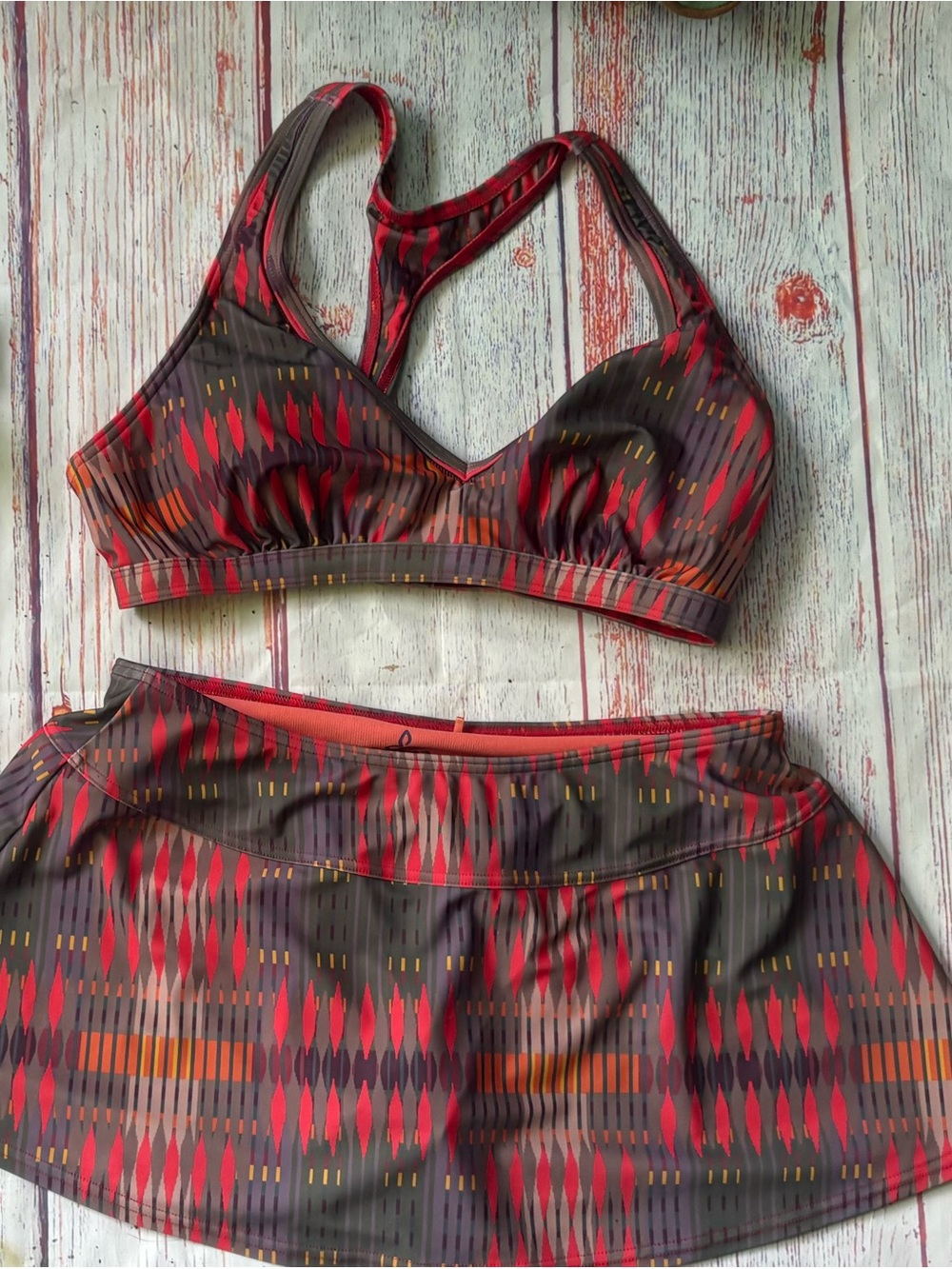 Prana Swim Set Khari Racerback Top and Swim Skirt. Small.